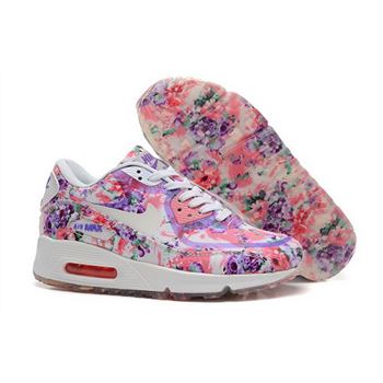 Nike Air Max 90 Womens Shoes Flower Pink Purple White Special Taiwan